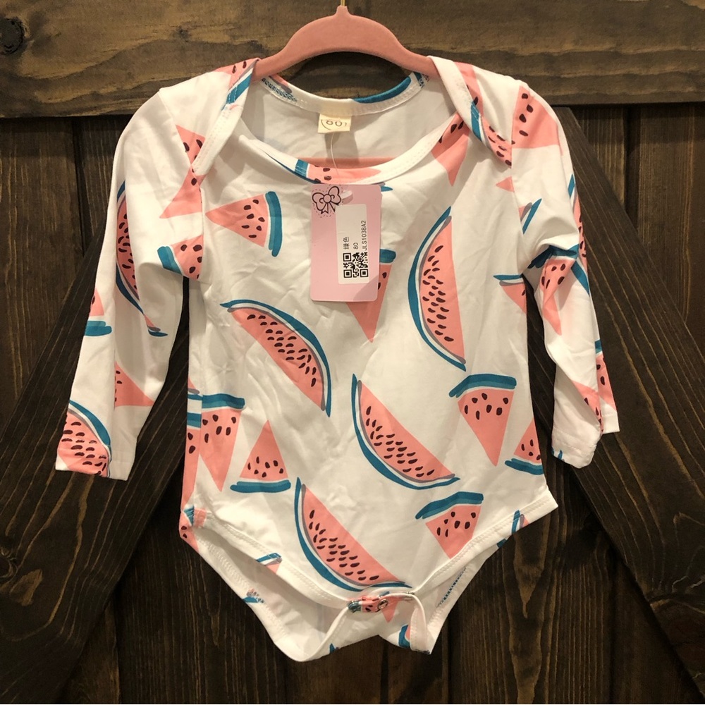 Shishifang Nwt watermelon long sleeve onesie 9 months